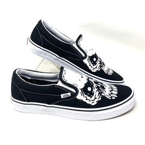 Vans Shoes Vans Classic Slip On Glow Skulls Black Womens
